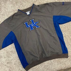 Kentucky Wildcats UK V-Neck Pullover Windbreaker Men Size Large Micro Fiber (742